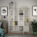 Βιβλιοθήκη Μελαμίνης Manco Megapap Χρώμα Λευκό 122x25,5x188εκ.