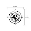 Διακοσμητικό Τοίχου Compass Megapap Μεταλλικό Χρώμα Μαύρο 45x2x45εκ.