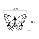 Διακοσμητικό Τοίχου Butterfly Megapap Μεταλλικό Χρώμα Μαύρο 50x2x35εκ.