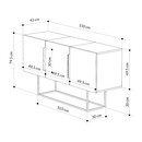 Μπουφές Μελαμίνης Tontini Megapap Χρώμα Λευκό - Μαύρο εφέ Μαρμάρου 150x42x79,5εκ.