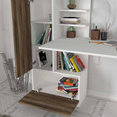 Γραφείο Εργασίας Domingo Megapap από Μελαμίνη Χρώμα Λευκό - Καρυδί 149,5x60x120εκ.