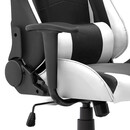 Καρέκλα Γραφείου Gaming Alonso Megapap από Τεχνόδερμα Χρώμα Λευκό - Μαύρο 67x70x125/135 εκ.