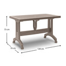 Τραπέζι Πολυπροπυλενίου Callan Megapap Χρώμα Cappuccino 120x70x73εκ.