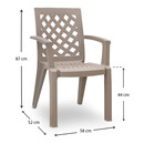 Πολυθρόνα Πολυπροπυλενίου Kira Megapap Χρώμα Cappuccino 58x52x87εκ.