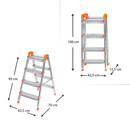 Σκάλα Double Step Perilla Μεταλλική 4+4 Σκαλοπάτια 93εκ.