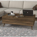 Τραπεζάκι Σαλονιού roy Megapap με Σερβιτόρο από Μελαμίνη Χρώμα Καρυδί 121x69x40εκ.