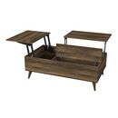 Τραπεζάκι Σαλονιού roy Megapap με Σερβιτόρο από Μελαμίνη Χρώμα Καρυδί 121x69x40εκ.