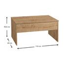 Τραπεζάκι Σαλονιού Devon Megapap με Σερβιτόρο από Μελαμίνη Χρώμα Sapphire oak 110x60x44,8εκ.