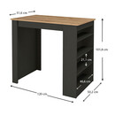 Τραπέζι Μπαρ Monaco Megapap από Μελαμίνη Χρώμα Ανθρακί - Sapphire oak 120x51,6x101,8εκ.