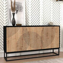 Μπουφές Μελαμίνης Themis Megapap Χρώμα Μαύρο - Sapphire oak 150x35x83,6εκ.