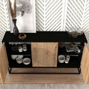 Μπουφές Μελαμίνης Themis Megapap Χρώμα Μαύρο - Sapphire oak 150x35x83,6εκ.
