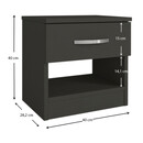 Κομοδίνο Μελαμίνης Lube Megapap Χρώμα Ανθρακί 40x28,2x40εκ.