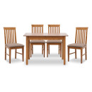 Σετ Τραπεζαρίας Bergen-Francis Megapap 5 τμχ Μασίφ Ξύλο-mdf με Επεκτεινόμενο Τραπέζι 120/150x68x77εκ.