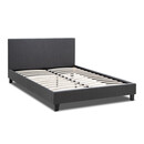 Κρεβάτι Flat Megapap Υφασμάτινο Χρώμα Ανθρακί 150x200εκ.