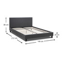 Κρεβάτι Flat Megapap Υφασμάτινο Χρώμα Ανθρακί 140x190εκ.