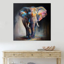 Πίνακας σε Καμβά "colorful Elephant" Megapap Ψηφιακής Εκτύπωσης 100x100x3εκ.