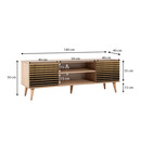 Έπιπλο Τηλεόρασης Soho Megapap από Μελαμίνη Χρώμα Sonoma 148x40x50 εκ.