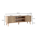 Έπιπλο Τηλεόρασης Soho Megapap από Μελαμίνη Χρώμα Sonoma 148x40x50 εκ.