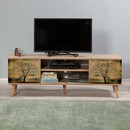 Έπιπλο Τηλεόρασης Soho Megapap από Μελαμίνη Χρώμα Sonoma 148x40x50 εκ.