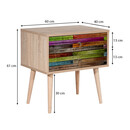 Κομοδίνο Soho Megapap από Μελαμίνη Χρώμα Sonoma 60x40x61εκ.
