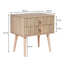 Κομοδίνο Soho Megapap από Μελαμίνη Χρώμα Sonoma 60x40x61εκ.