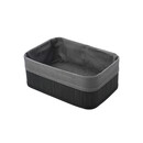Estia Καλαθι Οργανωσης Bamboo Essentials 30x25cm me Επενδυση Μαυρο