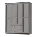 Ντουλάπα Ρούχων Emily Megapap Τετράφυλλη Χρώμα Anthracite 140x50x210εκ.