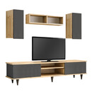 Σύνθεση Τηλεόρασης Tokyo Megapap Χρώμα Sapphire oak - Ανθρακί 170x37x45εκ.