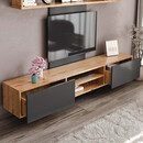 Σύνθεση Τηλεόρασης Giacomo Megapap Χρώμα Sapphire oak - Ανθρακί 180x40x45εκ.