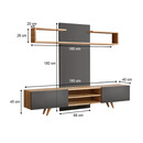 Σύνθεση Τηλεόρασης Giacomo Megapap Χρώμα Sapphire oak - Ανθρακί 180x40x45εκ.