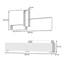 Σύνθεση Τηλεόρασης Odessa Megapap Χρώμα Λευκό 180x37x47εκ.