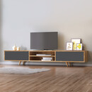 Έπιπλο Τηλεόρασης Serine Megapap Χρώμα Sapphire oak - Ανθρακί 170x37x45εκ.