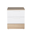 Κομοδίνo Base Megapap σε Χρώμα Λευκό - Sonoma 45x40x52εκ.