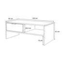 Τραπεζάκι Σαλονιού Galaxy Megapap Χρώμα Καρυδί 100x50x42εκ.