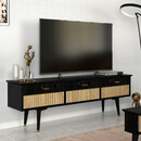 Έπιπλο Τηλεόρασης Bolea Megapap Χρώμα Modern Black 150x35x49,7 εκ.