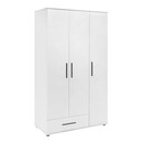 Ντουλάπα Ρούχων Bianco Megapap Τρίφυλλη Χρώμα Λευκό 103x52x187εκ.