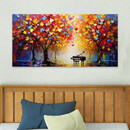 Πίνακας σε Καμβά "piano in Colorful Forest" Megapap Ψηφιακής Εκτύπωσης 120x60x3εκ.