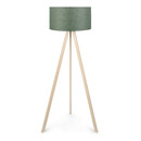 Φωτιστικό Δαπέδου Rosling Megapap Mdf/ύφασμα pvc Χρώμα Φυσικό/χακί 38x38x140εκ.