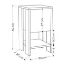 Κομοδίνο ema Megapap Χρώμα Sapphire oak - Λευκό 30x30x55εκ.