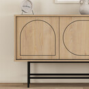 Μπουφές Joji Megapap Χρώμα Sapphire oak - Silky Black 186,8x40x77,6εκ.