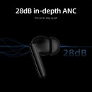 QCY T13 ANC 2 White - TWS 28dB active noise canceling 10mm drivers, BT 5.3 30 hours True Wireless
