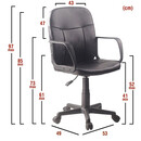 Καρέκλα Γραφείου ArteLibre ABA Μαύρο PVC 53x49x85-97cm