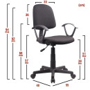 Καρέκλα Γραφείου ArteLibre ΔAΦNH Μαύρο Ύφασμα 55x48x82-94cm