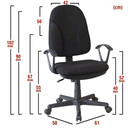 Καρέκλα Γραφείου ArteLibre ΜΕΤΩΠΗ Μαύρο Ύφασμα 61x58.5x90-102cm