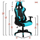 Πολυθρόνα Γραφείου ArteLibre Gaming ΚΥΛΛΗΝΗ Μπλε/Μαύρο PVC 66x67x127-135cm