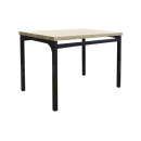 Τραπέζι Σετ (4+1) ArteLibre SERISSA Μαύρο/Μπεζ 110x70x77cm