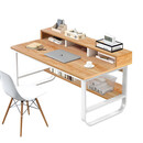 Γραφείο ArteLibre ALECTORIS Καφέ/Λευκό MDF/Μέταλλο 100x60x73cm