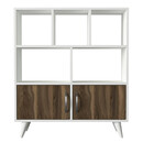 Βιβλιοθήκη ArteLibre Symi Λευκό-Σκούρο Καφέ 90x22x105cm