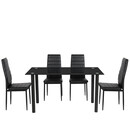 Σετ Τραπεζαρίας (4+1) ArteLibre TAGETES Μαύρο 120x70x75cm