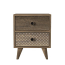 Κομοδίνο ArteLibre KALYMNOS Καρυδί Με Σχέδιο 40x30x48cm